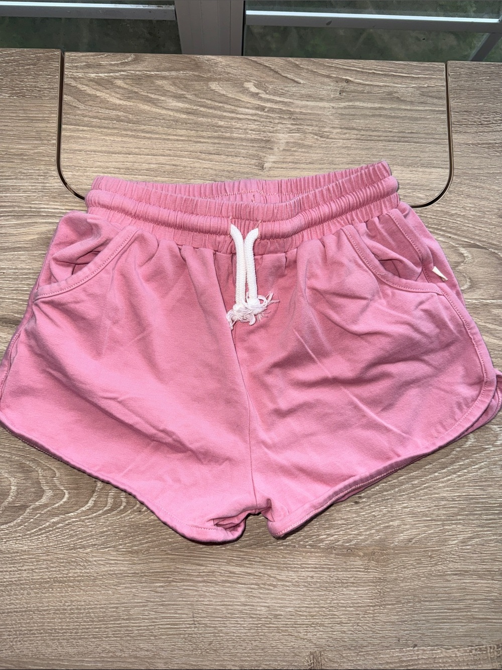 Kids Pink Drawstring Athletic Shorts